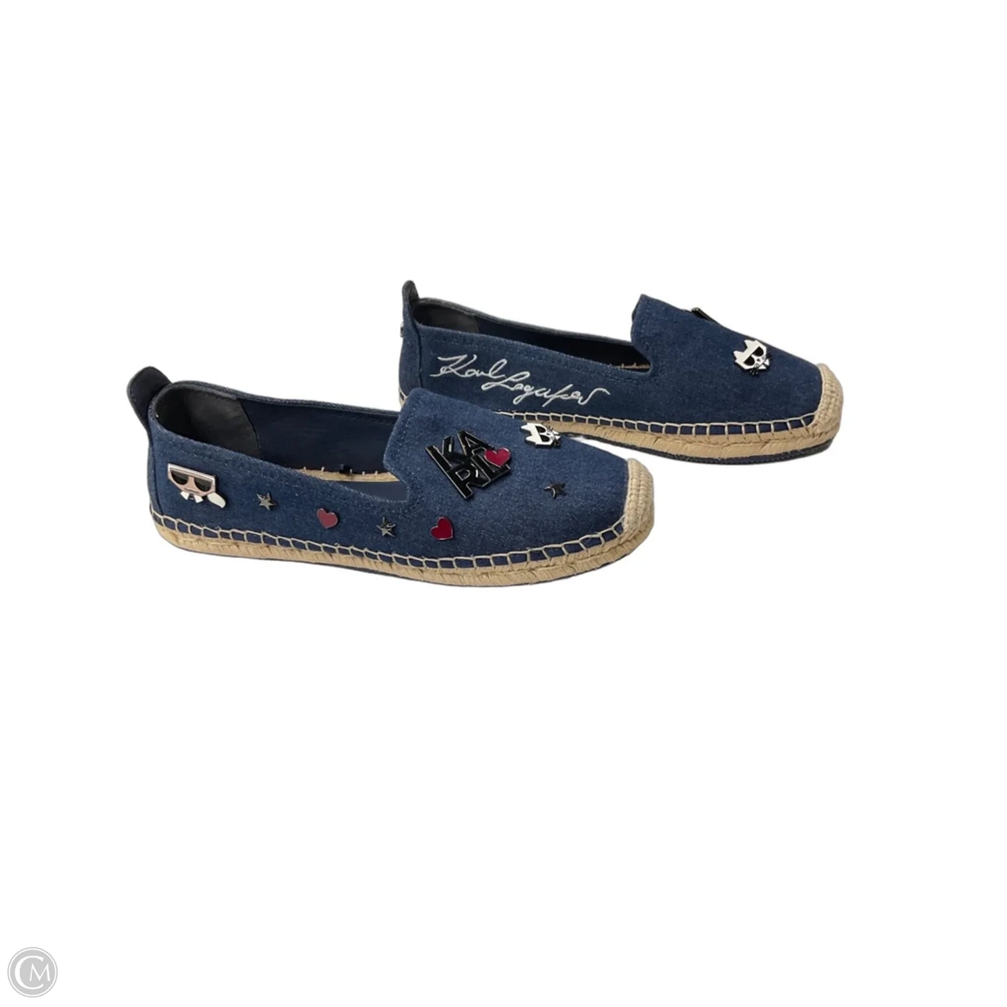 Shoes Designer By Karl Lagerfeld In Blue Denim, Size: 11