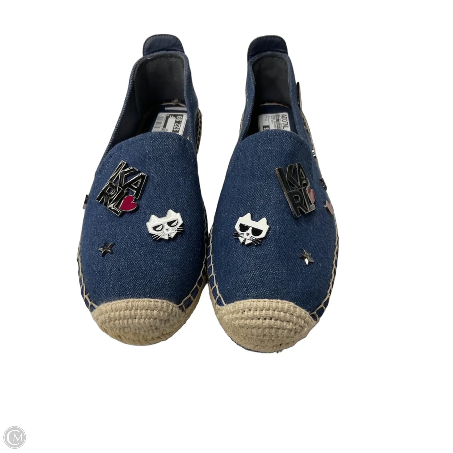 Shoes Designer By Karl Lagerfeld In Blue Denim, Size: 11
