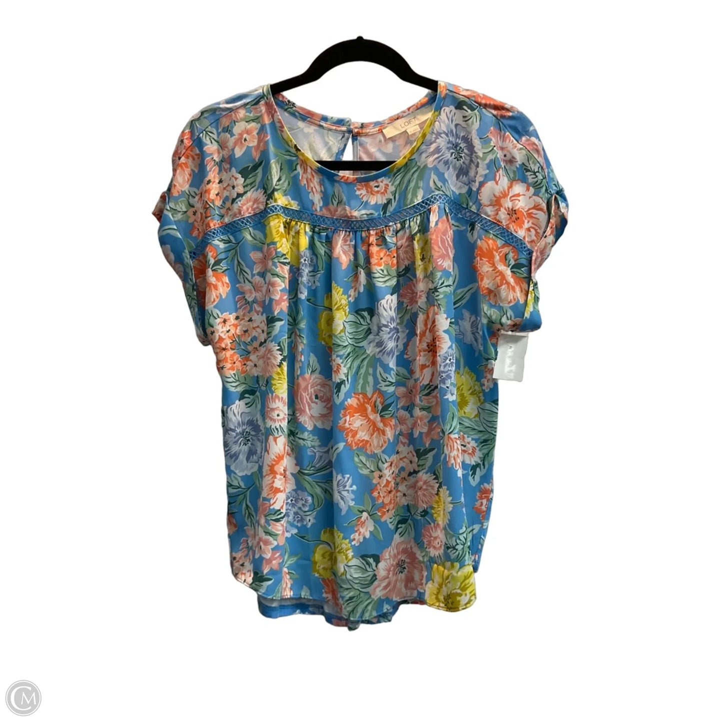 Top Short Sleeve By Loft In Floral Print, Size: M