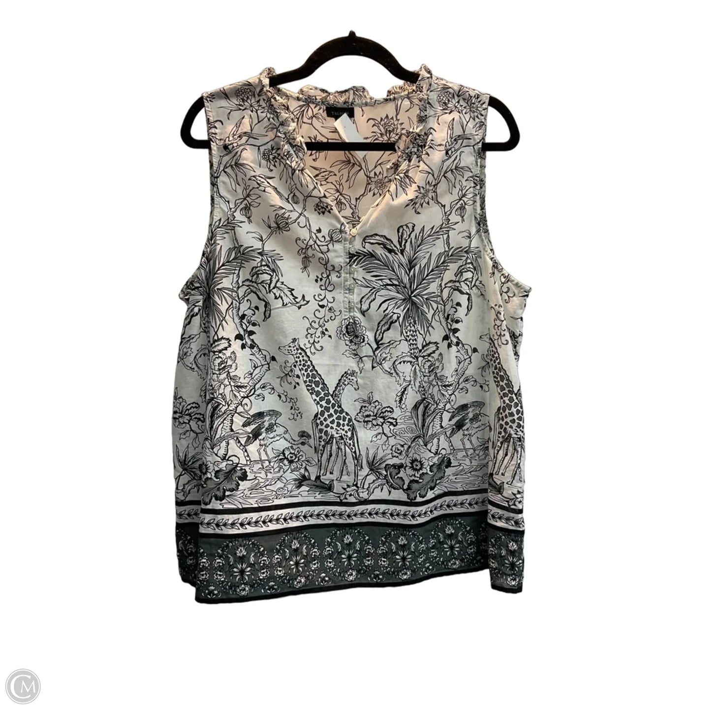 Top Sleeveless By Talbots In Black & White, Size: Xl
