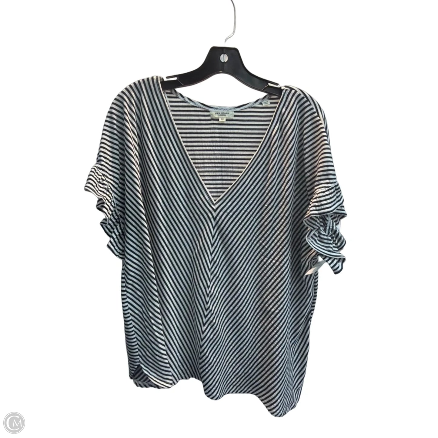 Top Short Sleeve By Max Studio In Striped Pattern, Size: 3x