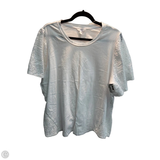 Top Short Sleeve By Time And Tru In White, Size: 3x