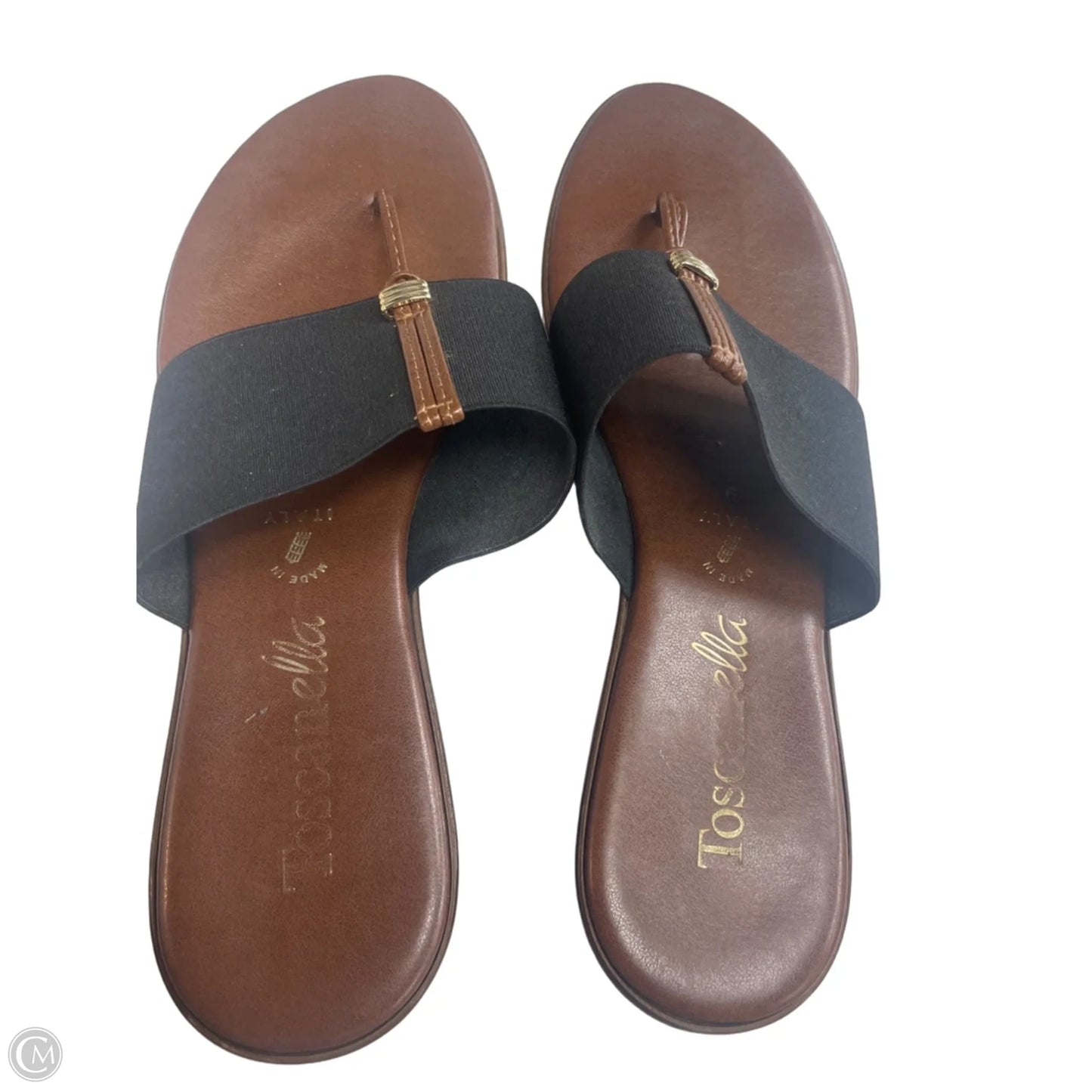 Sandals Flip Flops By Toscanella In Black, Size: 9