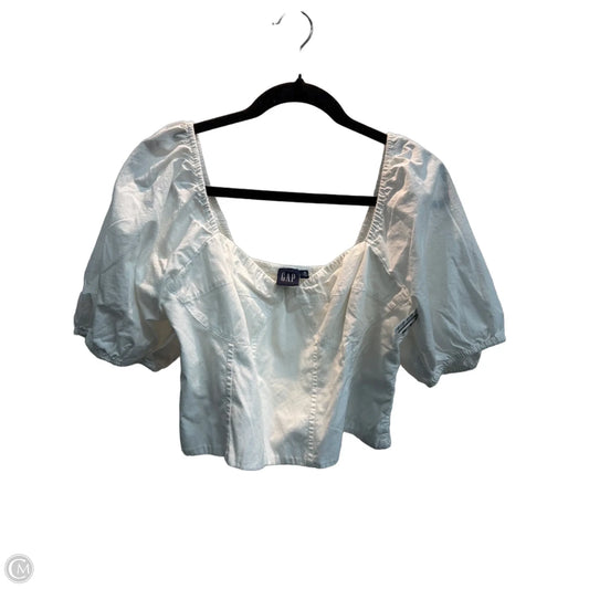Top Short Sleeve By Gap In White, Size: Xl