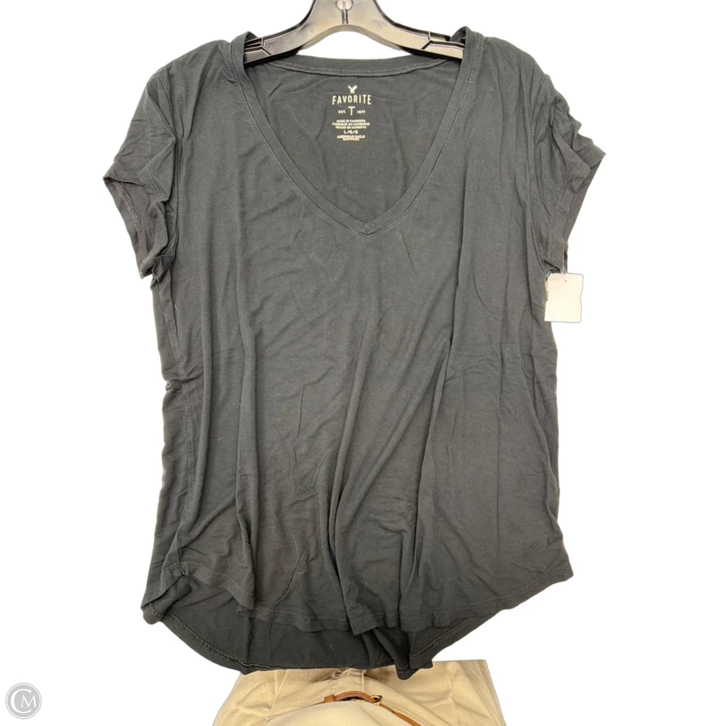 Top Short Sleeve Basic By American Eagle In Black, Size: L