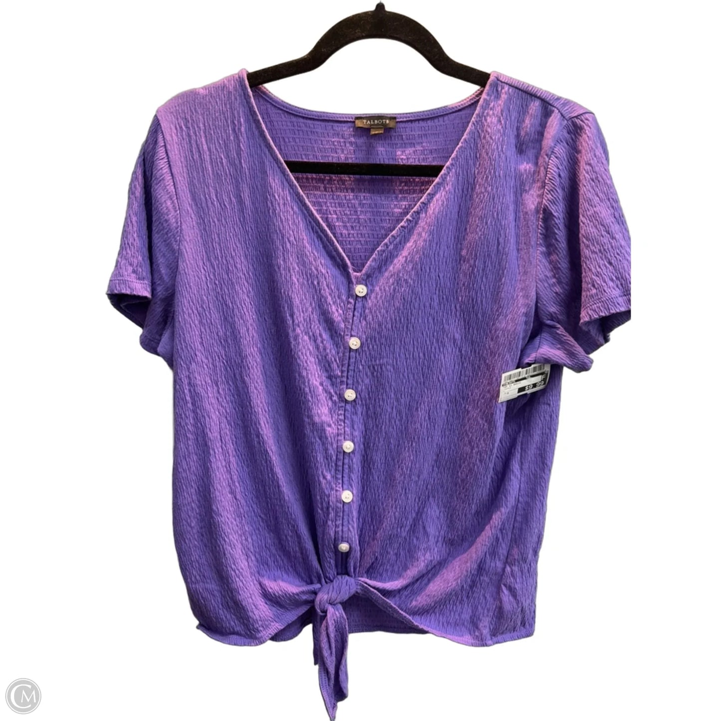 Top Short Sleeve Basic By Talbots In Purple, Size: M