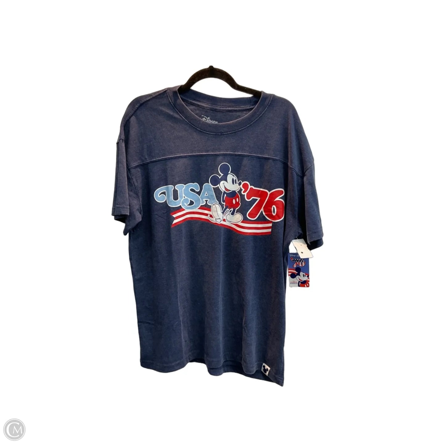 Top Short Sleeve Basic By Disney In Blue, Size: L