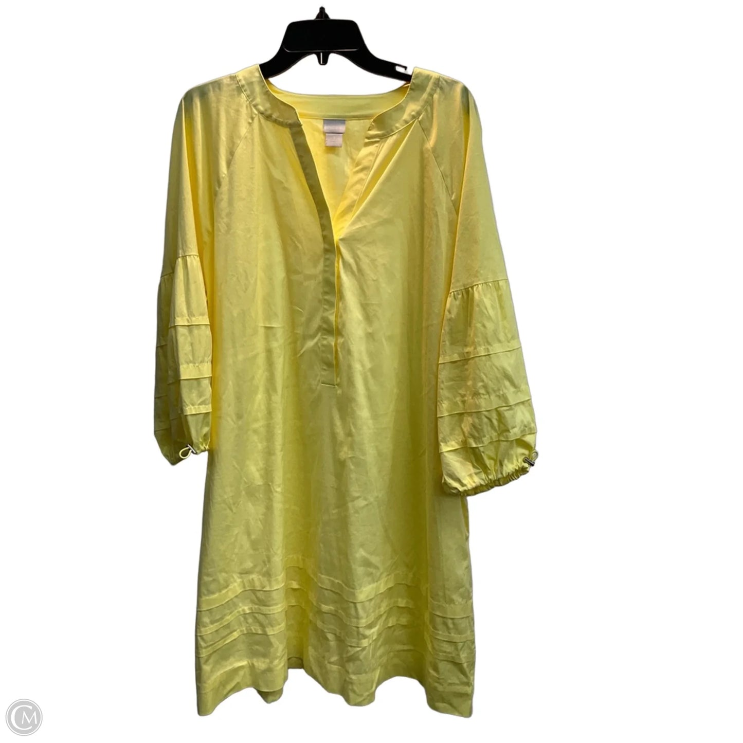 Dress Casual Midi By Chicos In Yellow, Size: Xl