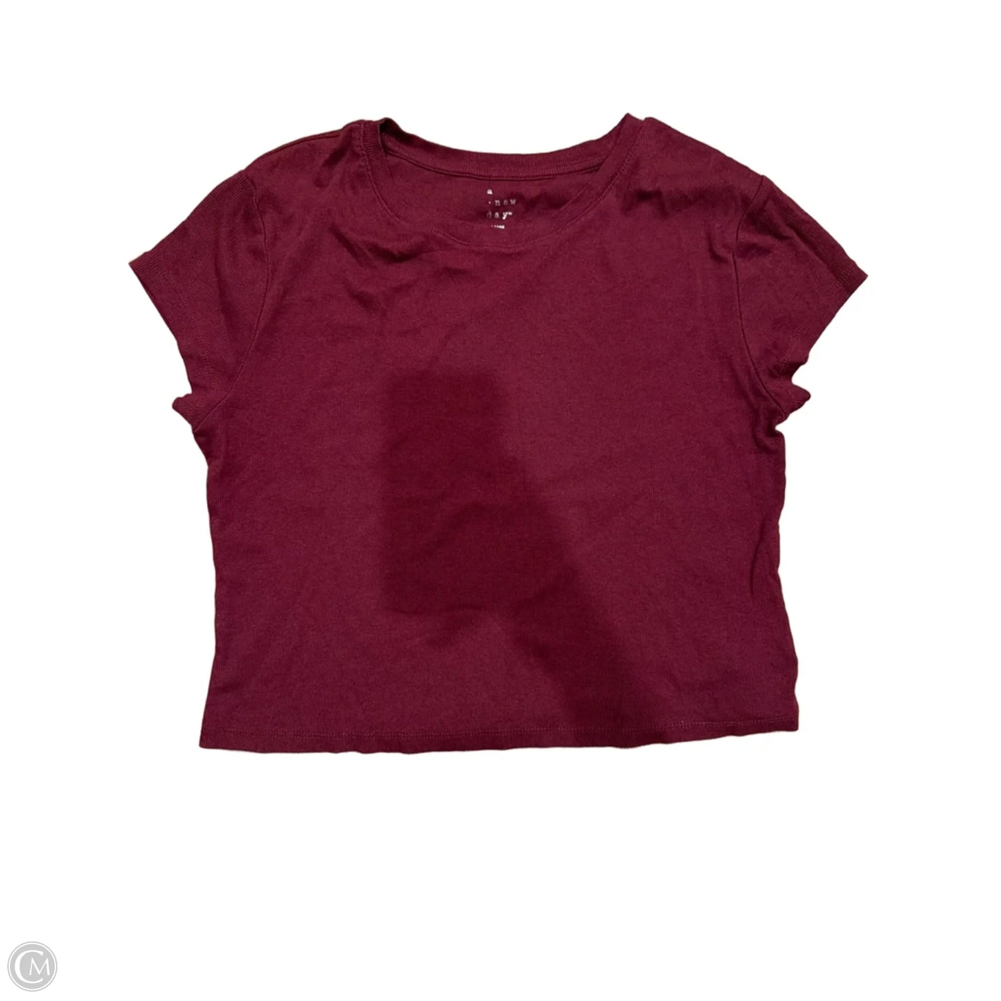 Top Short Sleeve Basic By A New Day In Maroon, Size: Xl