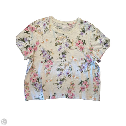 Top Short Sleeve Basic By Gap In Floral Print, Size: Xl