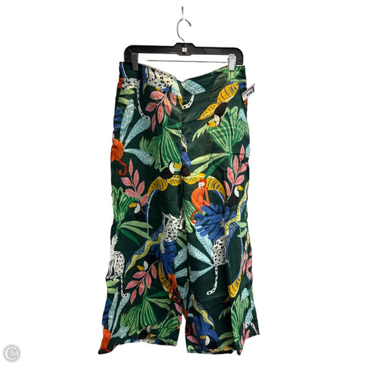 Pants Linen By Christian Siriano In Tropical Print, Size: 12