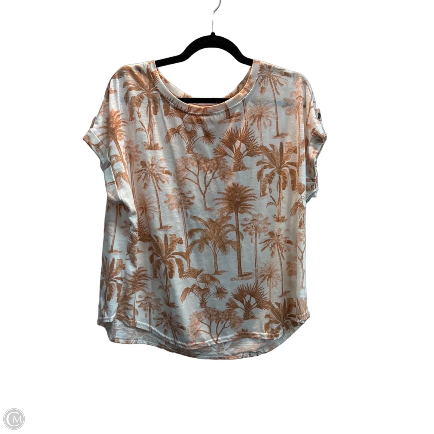 Top Short Sleeve By Jane And Delancey In Tropical Print, Size: L