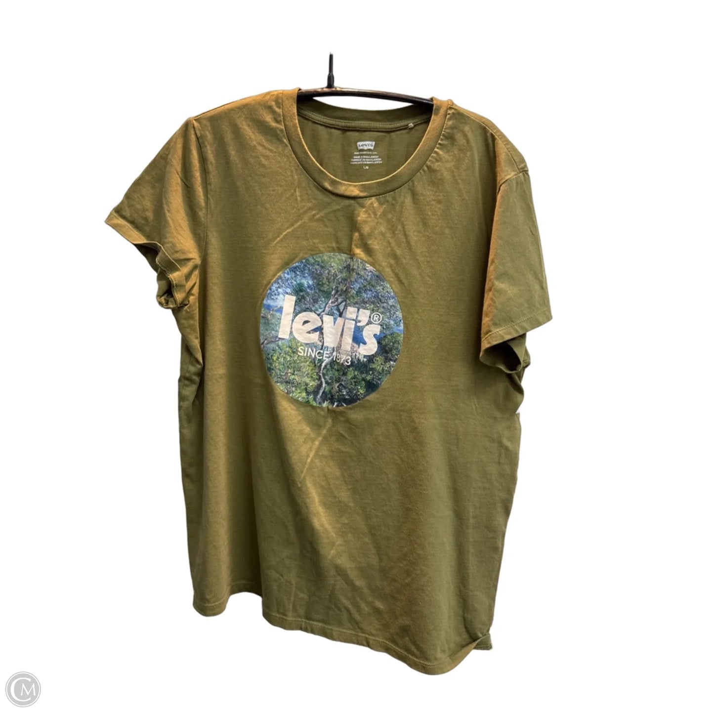 Top Short Sleeve Basic By Levis In Green, Size: L