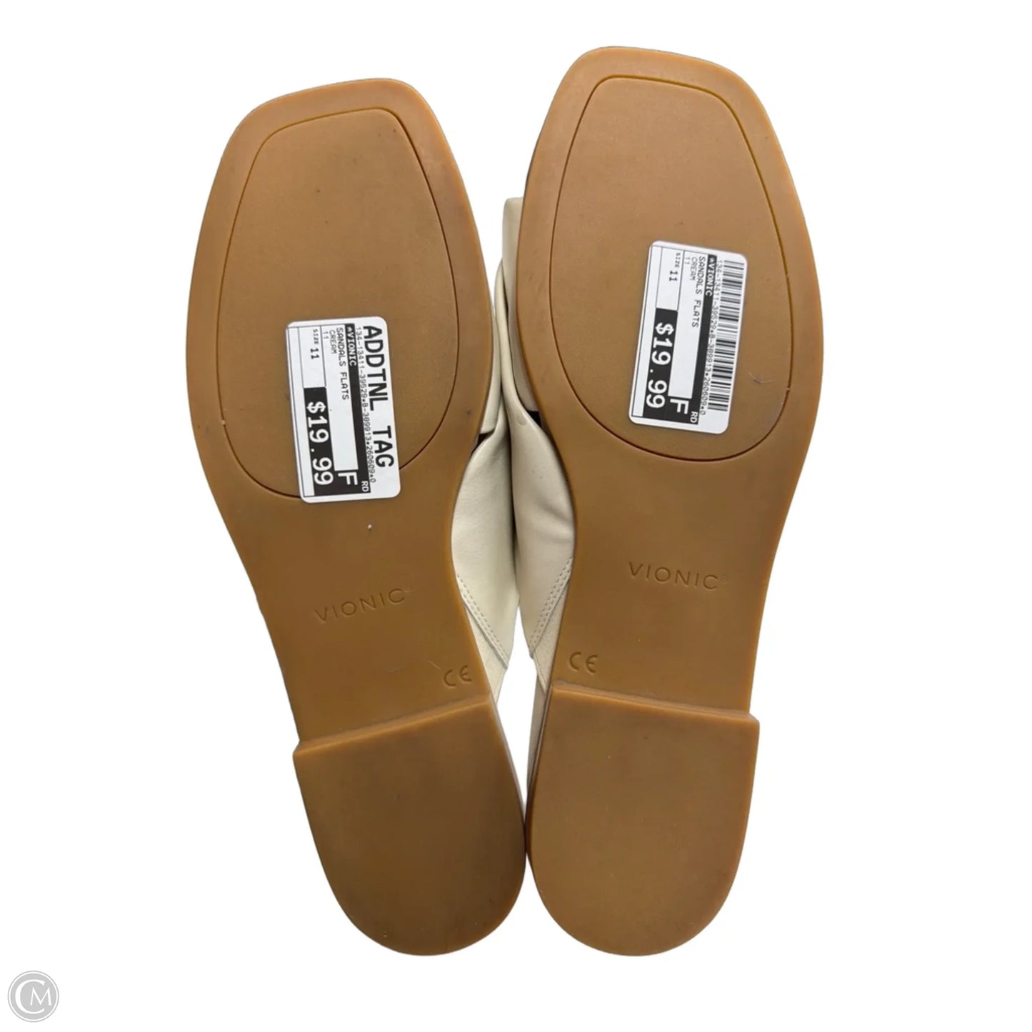 Sandals Flats By Vionic In Cream, Size: 11