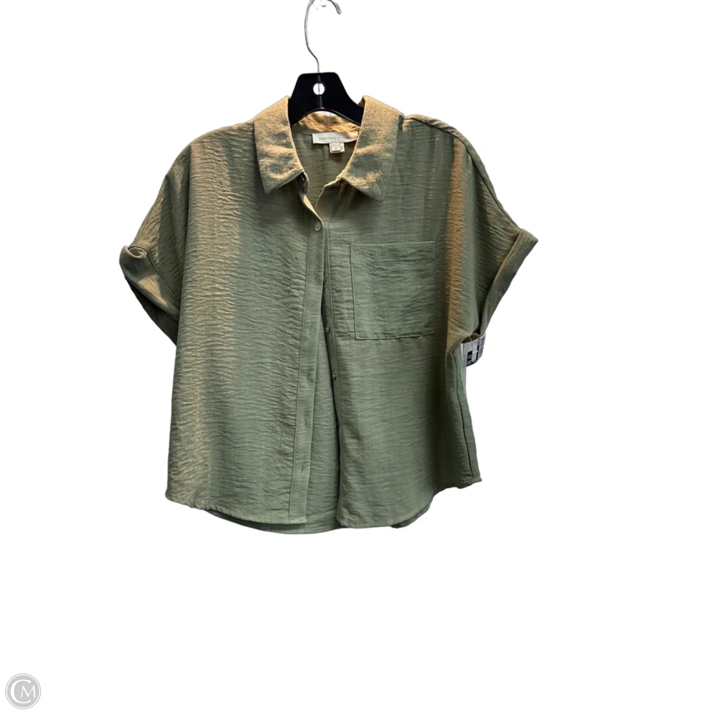 Top Short Sleeve By Monteau In Green, Size: M