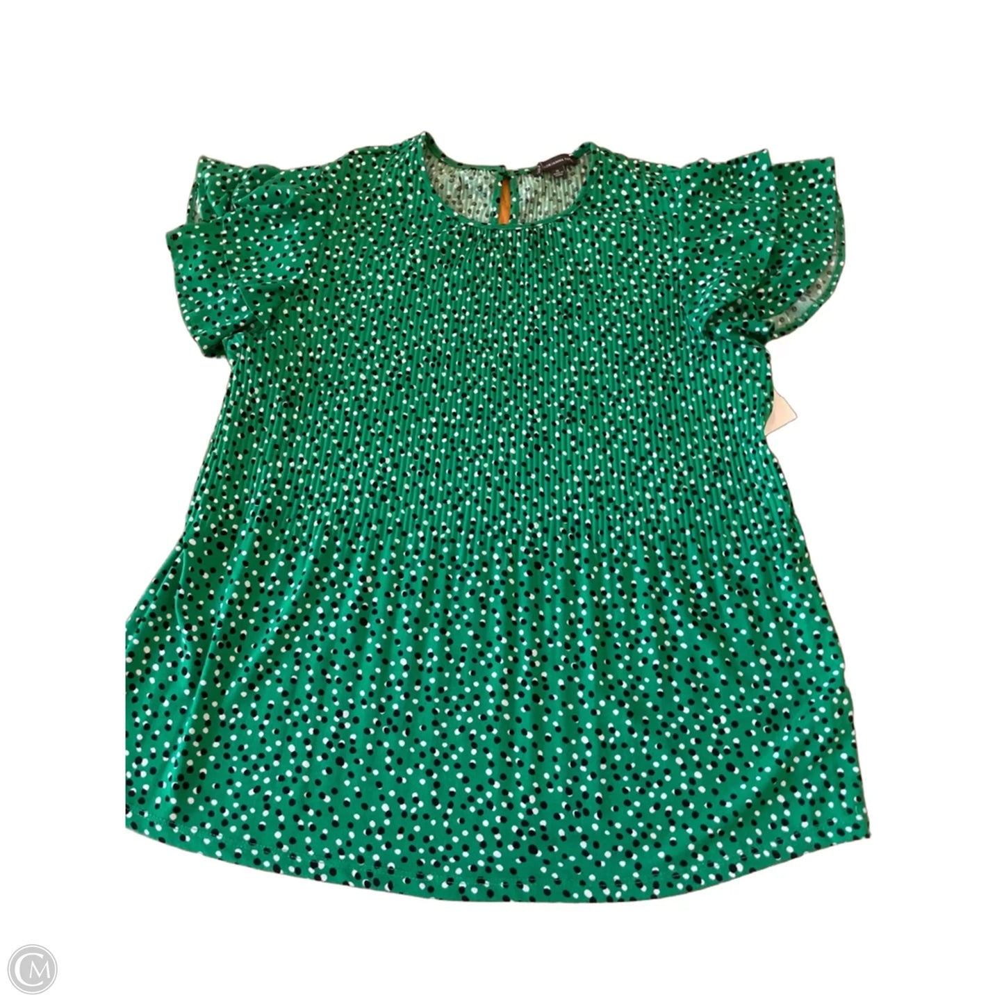 Top Short Sleeve By Adrianna Papell In Polkadot Pattern, Size: M