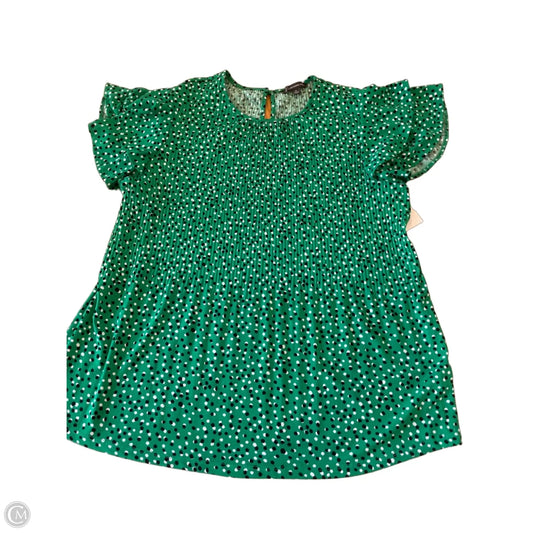 Top Short Sleeve By Adrianna Papell In Polkadot Pattern, Size: M