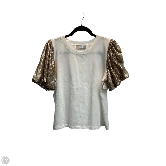 Top Short Sleeve By Blue B In Gold & White, Size: M