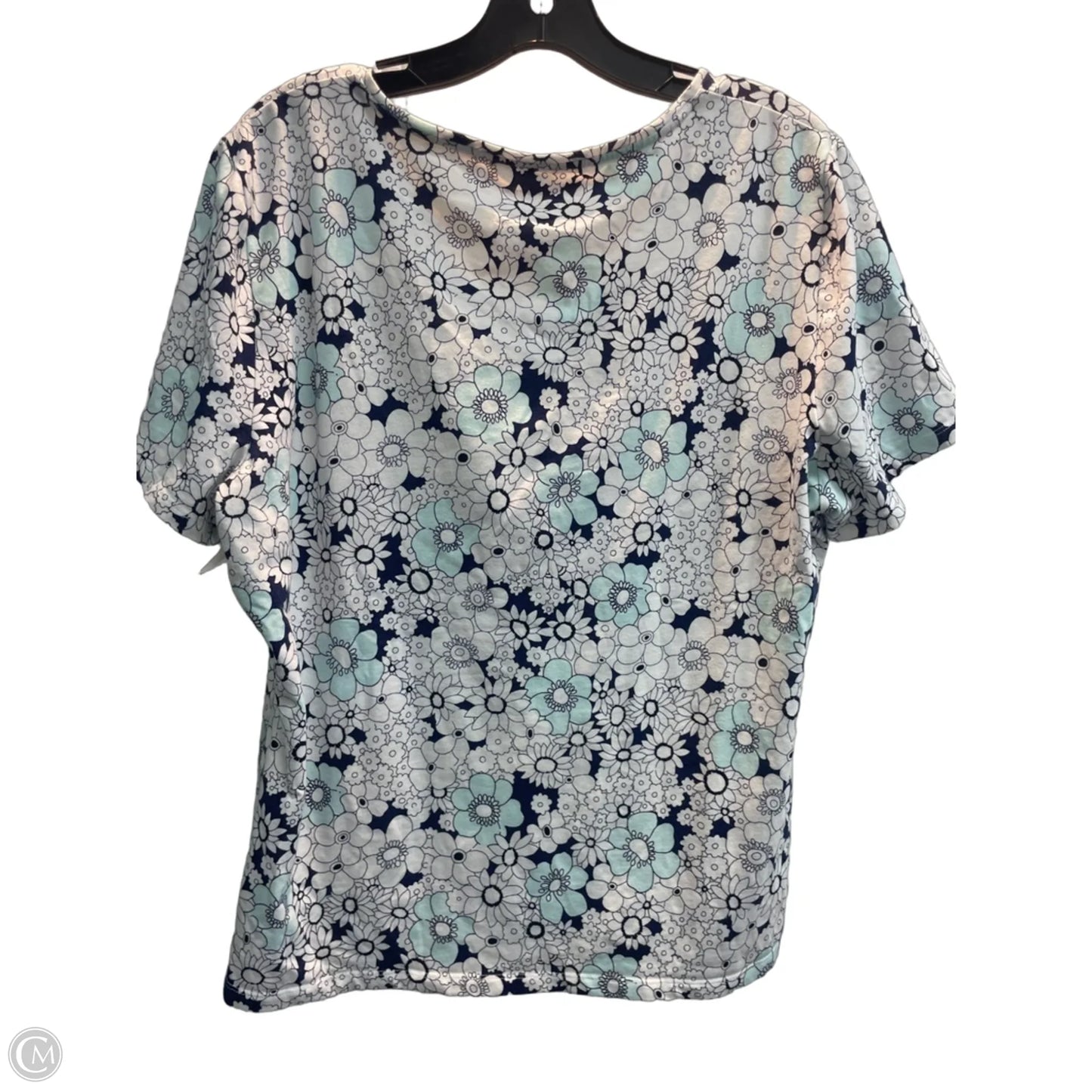 Top Short Sleeve Basic By Talbots In Floral Print, Size: Xl