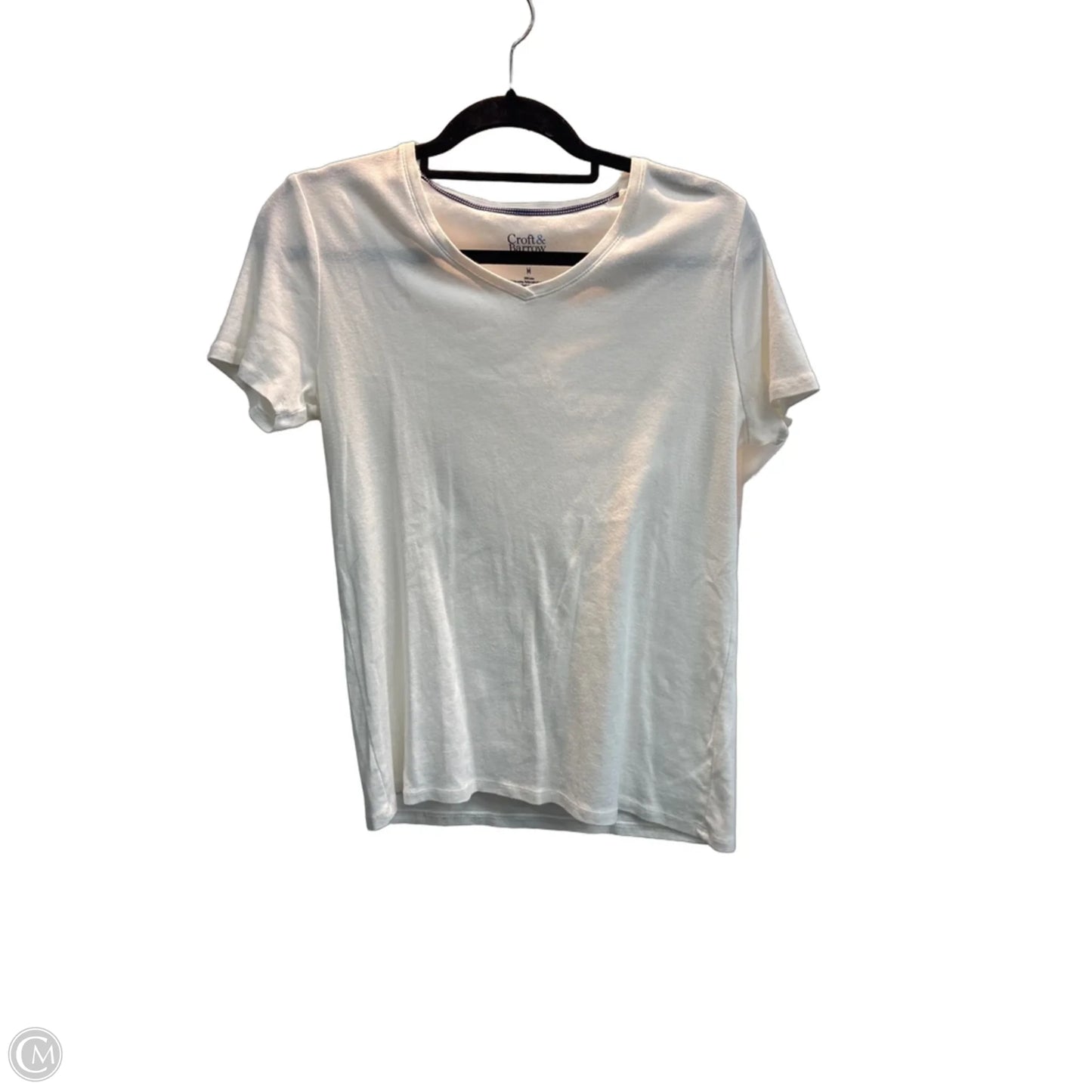 Top Short Sleeve Basic By Croft And Barrow In White, Size: M