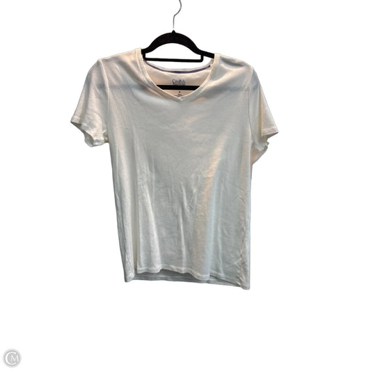 Top Short Sleeve Basic By Croft And Barrow In White, Size: M