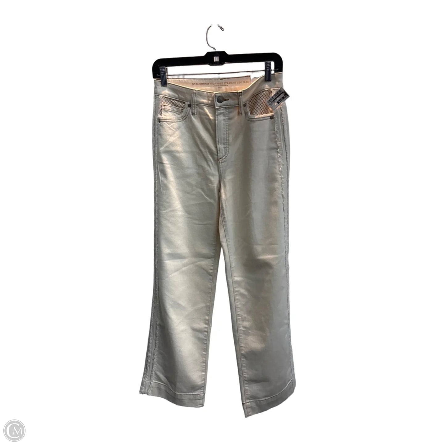 Jeans Wide Leg By Chicos In Cream Denim, Size: 4