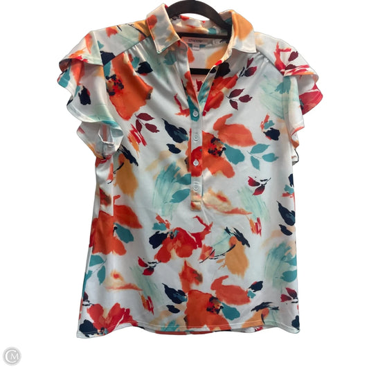 Top Short Sleeve By Chicos In Floral Print, Size: M