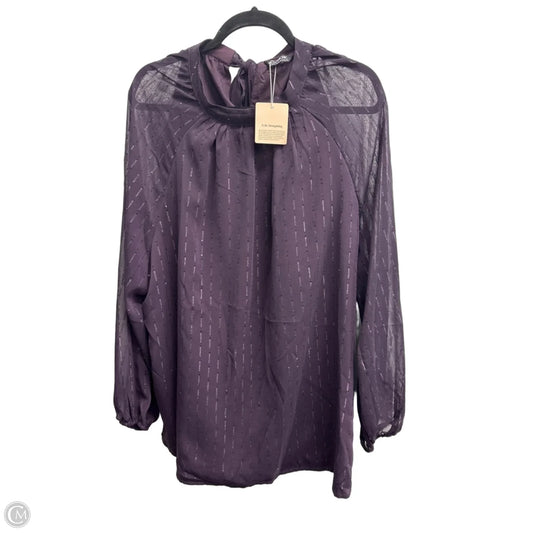 Blouse Long Sleeve By Bloomchic In Purple, Size: 3x