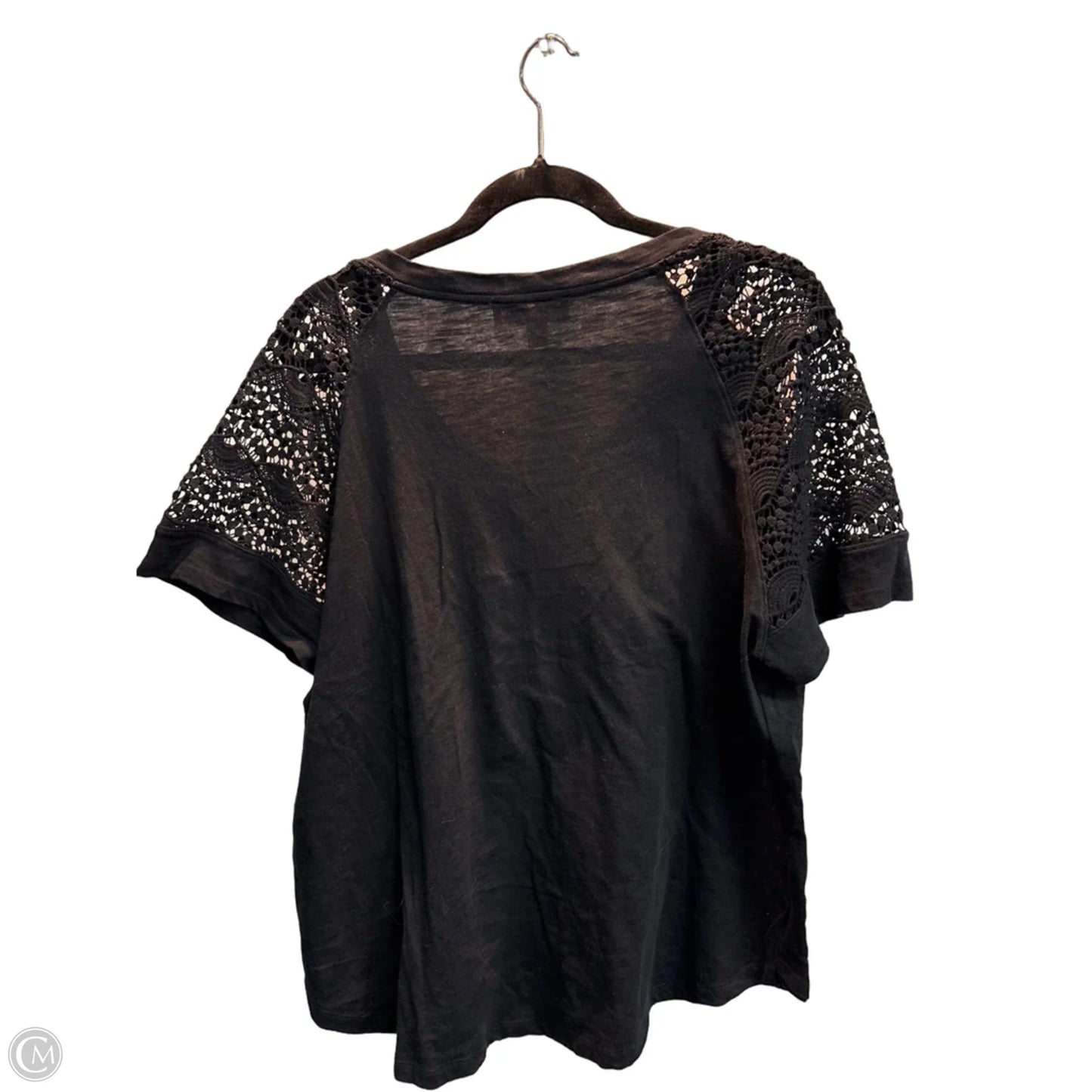 Top Short Sleeve By Philosophy In Black, Size: 1x