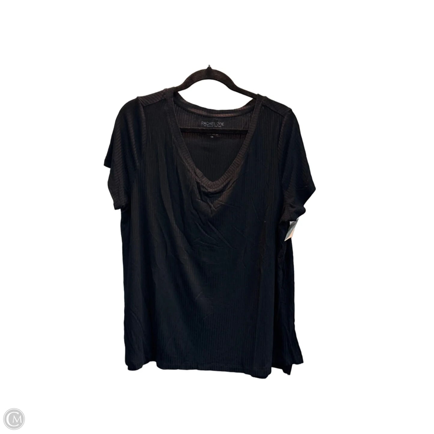 Top Short Sleeve Basic By Rachel Zoe In Black, Size: 1x