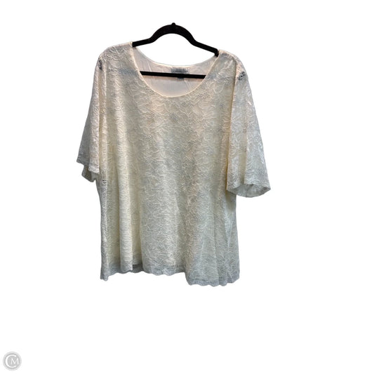Top Short Sleeve By Coldwater Creek In Cream, Size: 2x