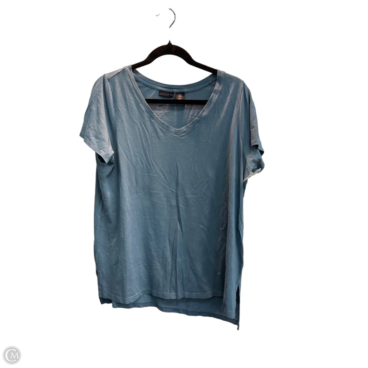 Top Short Sleeve Basic By Tahari In Blue, Size: 1x