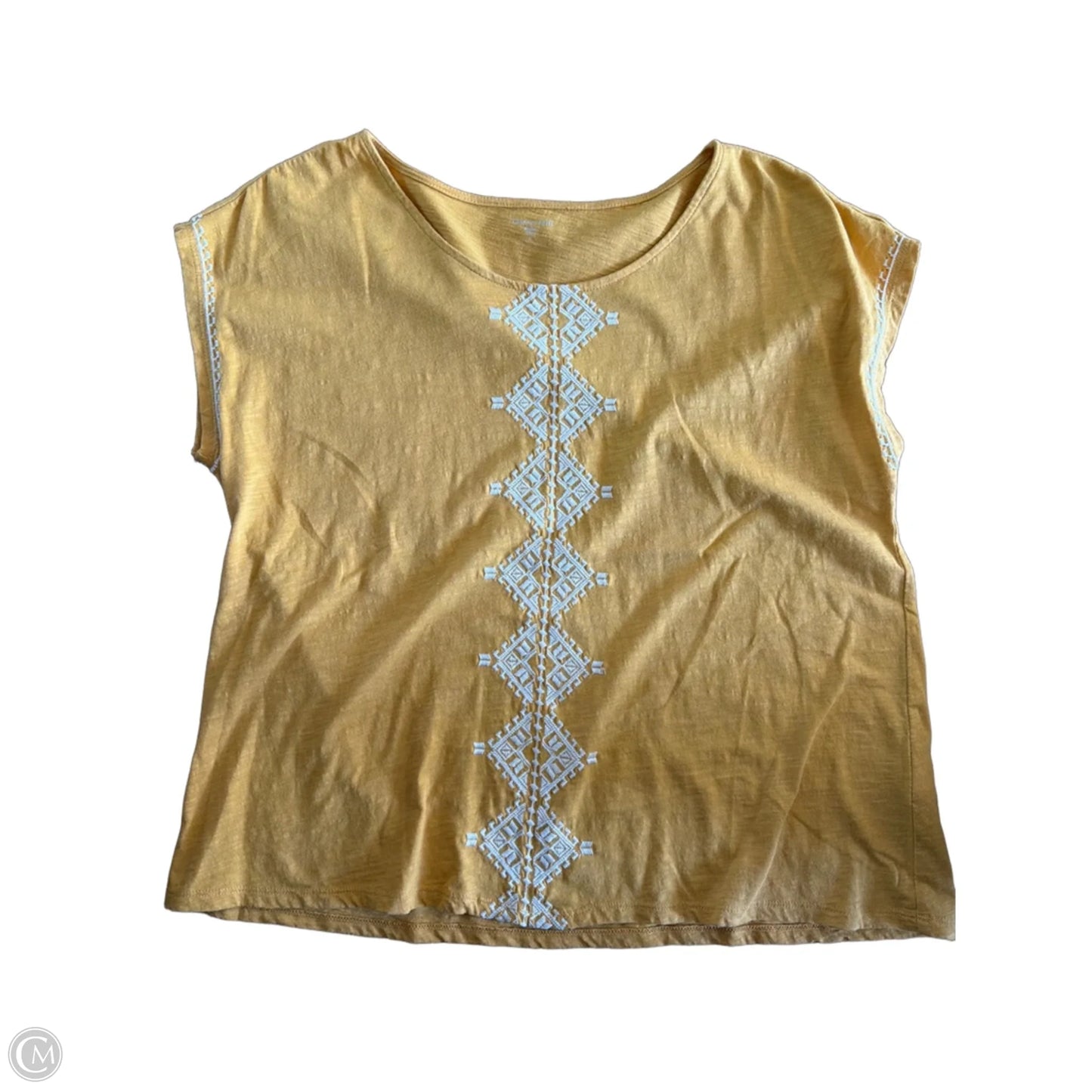 Top Short Sleeve Basic By Garnet Hill In Gold, Size: S