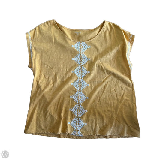 Top Short Sleeve Basic By Garnet Hill In Gold, Size: S
