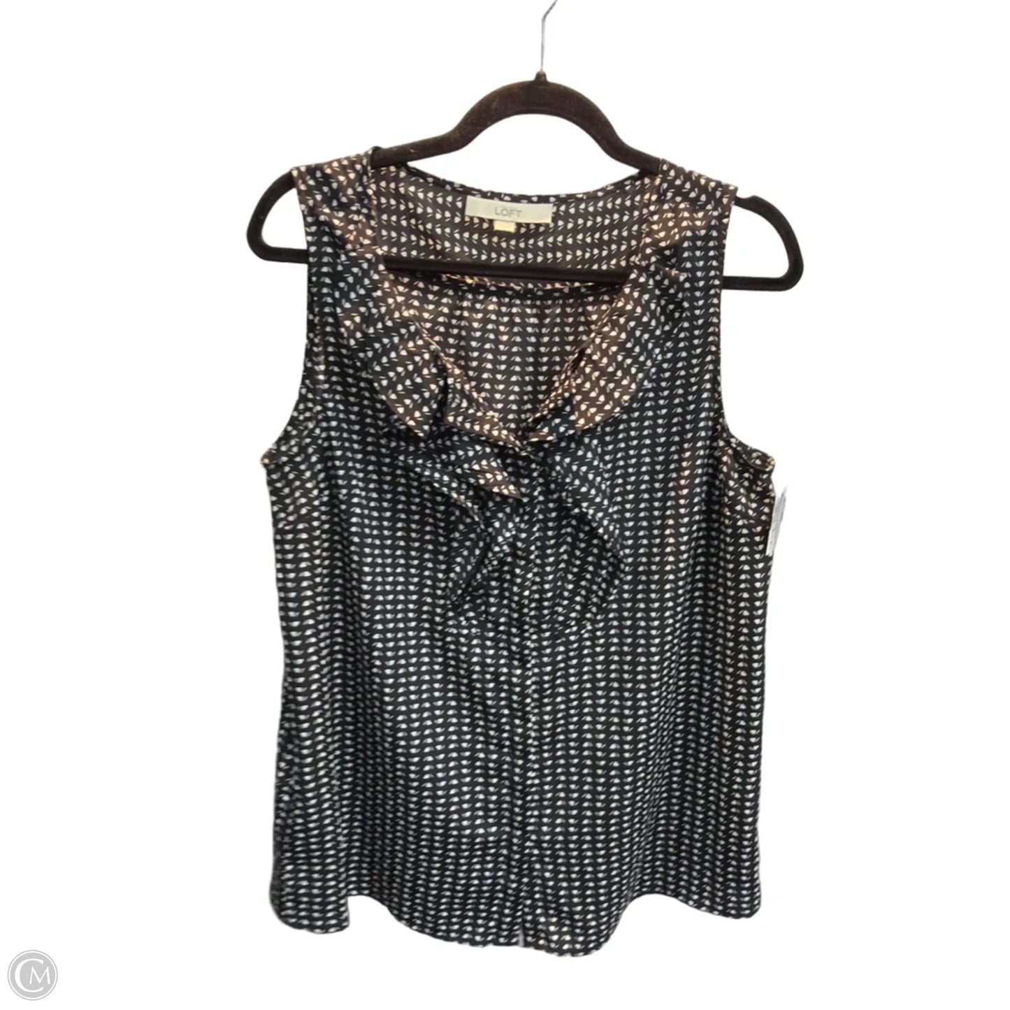Top Sleeveless By Loft In Black & White, Size: M