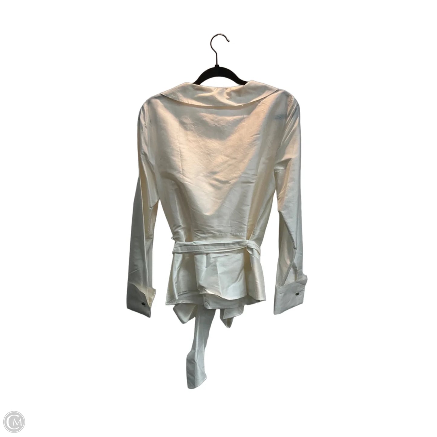 Blouse Long Sleeve By Ann Taylor In Cream, Size: M