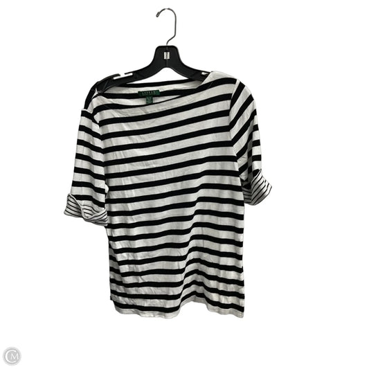 Top Short Sleeve By Lauren By Ralph Lauren In Striped Pattern, Size: Xl
