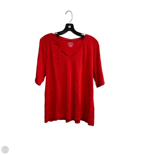 Top Short Sleeve Basic By Chicos In Red, Size: Xl