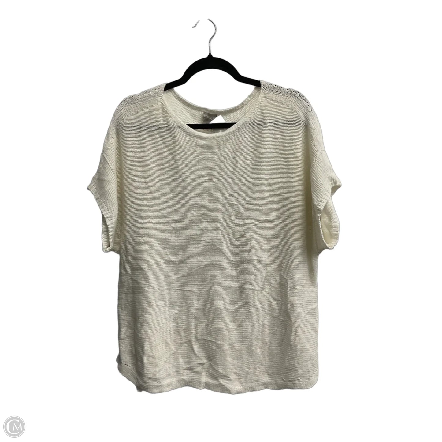 Top Short Sleeve By Chicos In Cream, Size: Xl