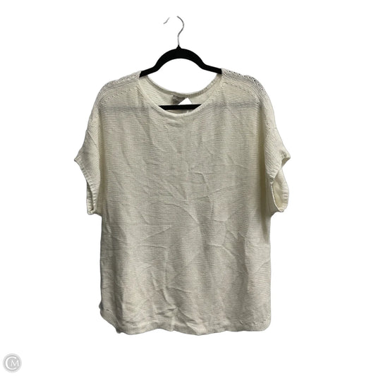 Top Short Sleeve By Chicos In Cream, Size: Xl