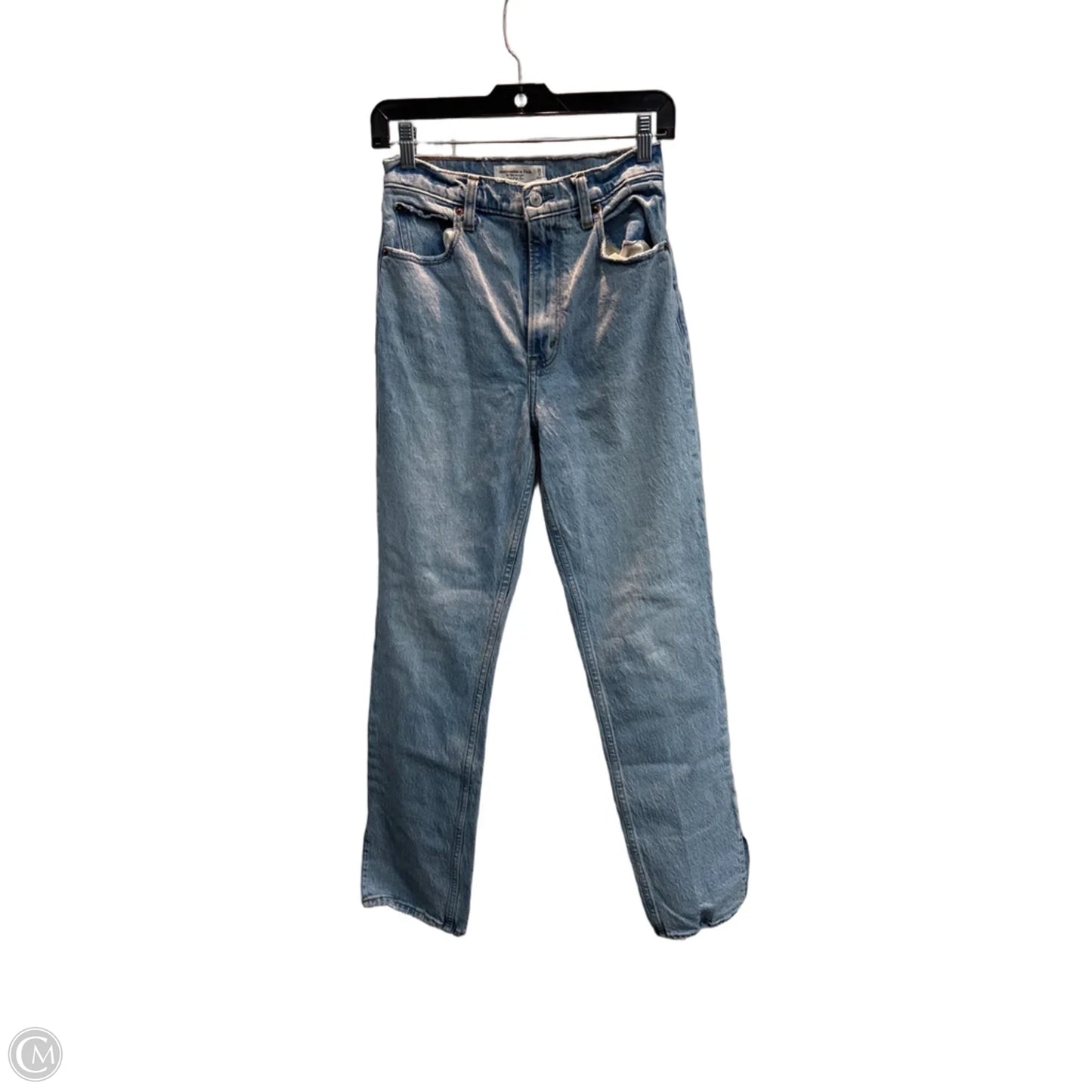 Jeans Straight By Abercrombie And Fitch In Blue Denim, Size: 2