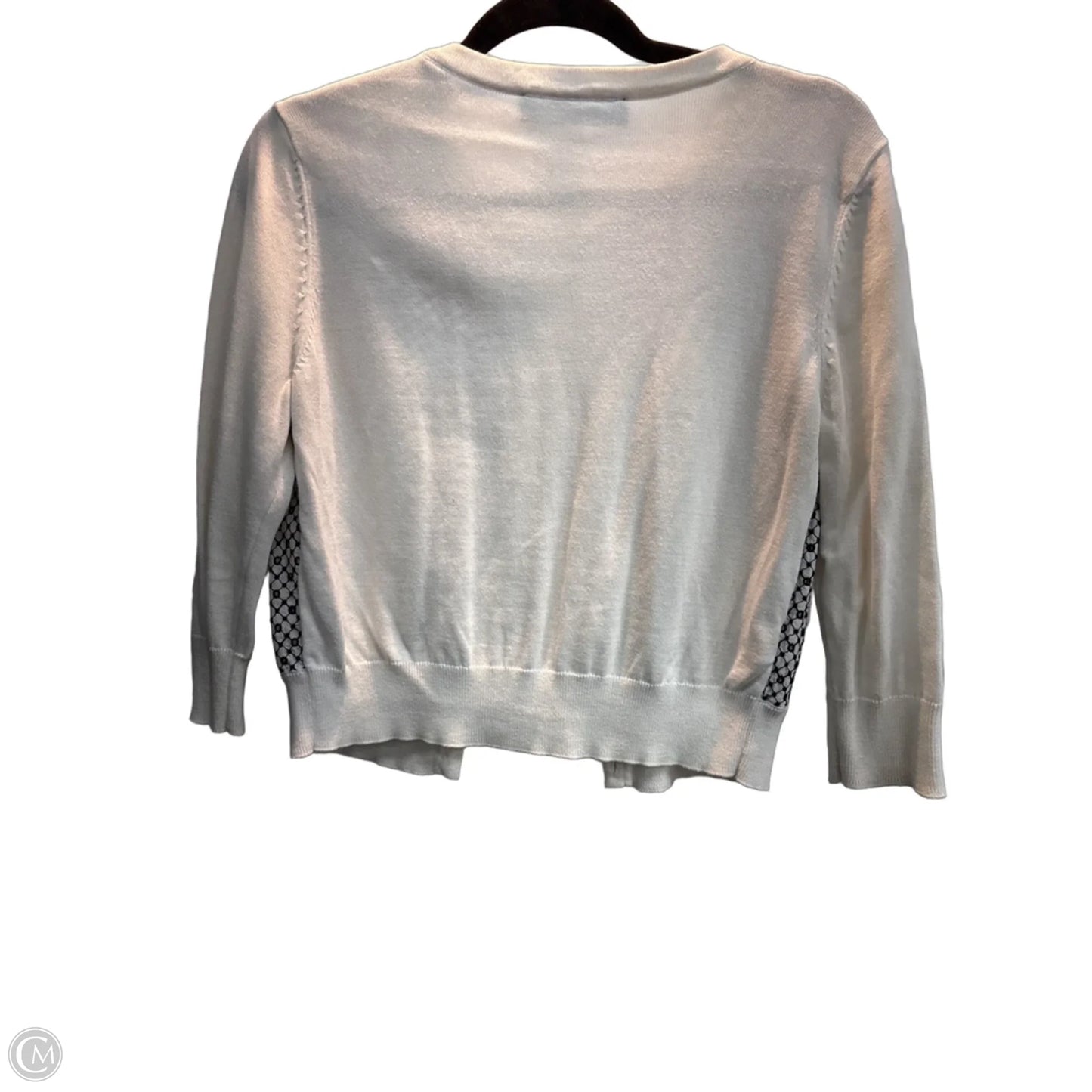 Cardigan Designer By Karl Lagerfeld In Black & White, Size: M