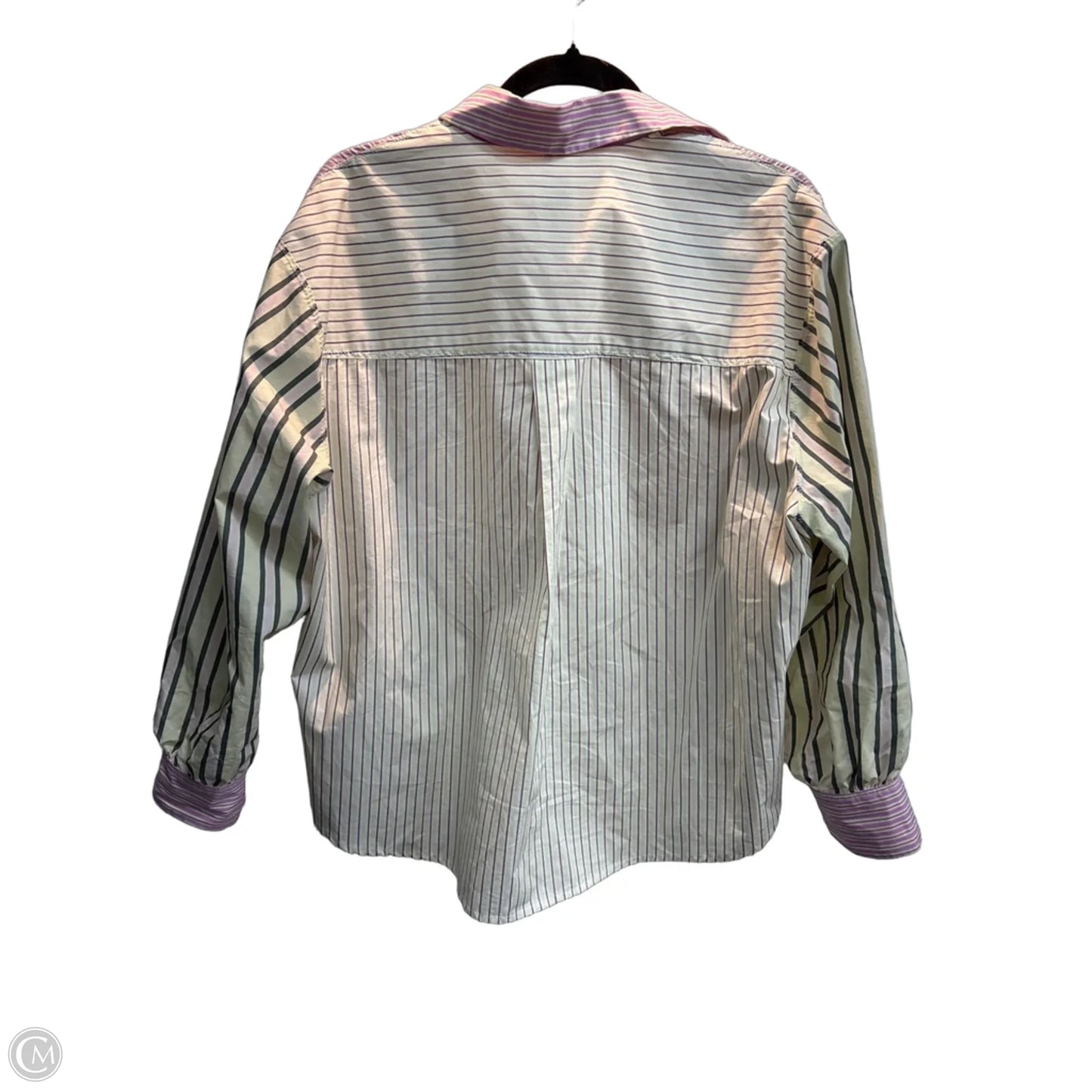 Blouse Long Sleeve By Anthropologie In Striped Pattern, Size: Xs