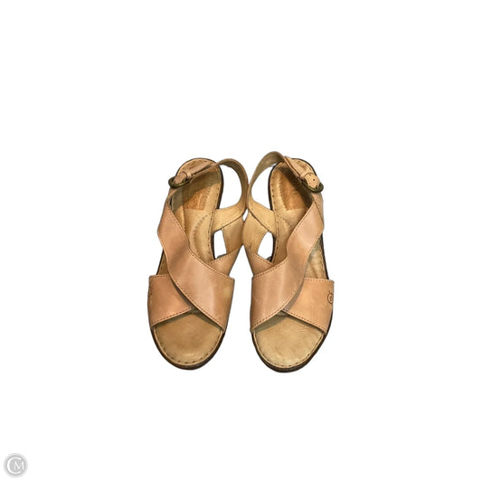 Sandals Heels Wedge By Born In Tan, Size: 9