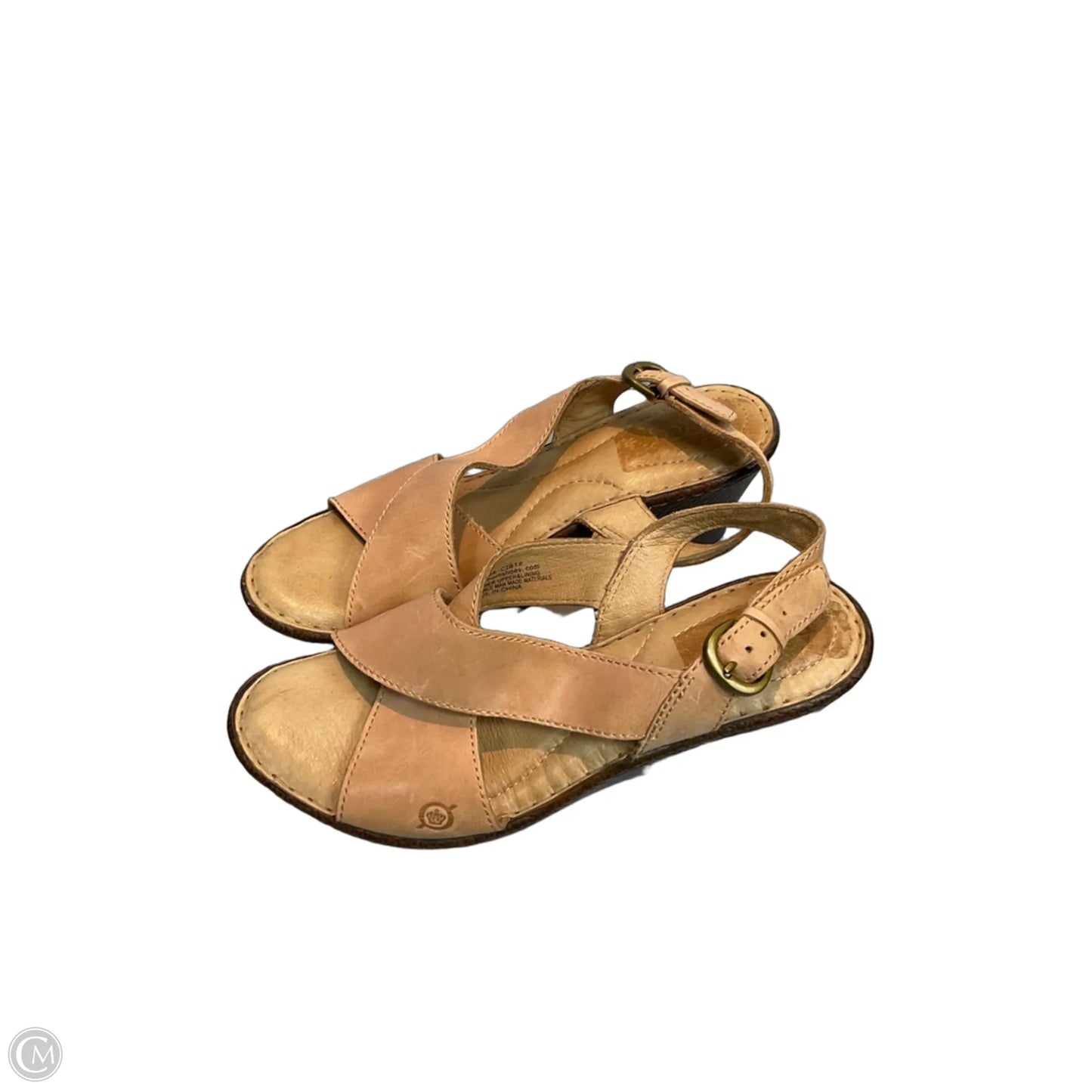 Sandals Heels Wedge By Born In Tan, Size: 9