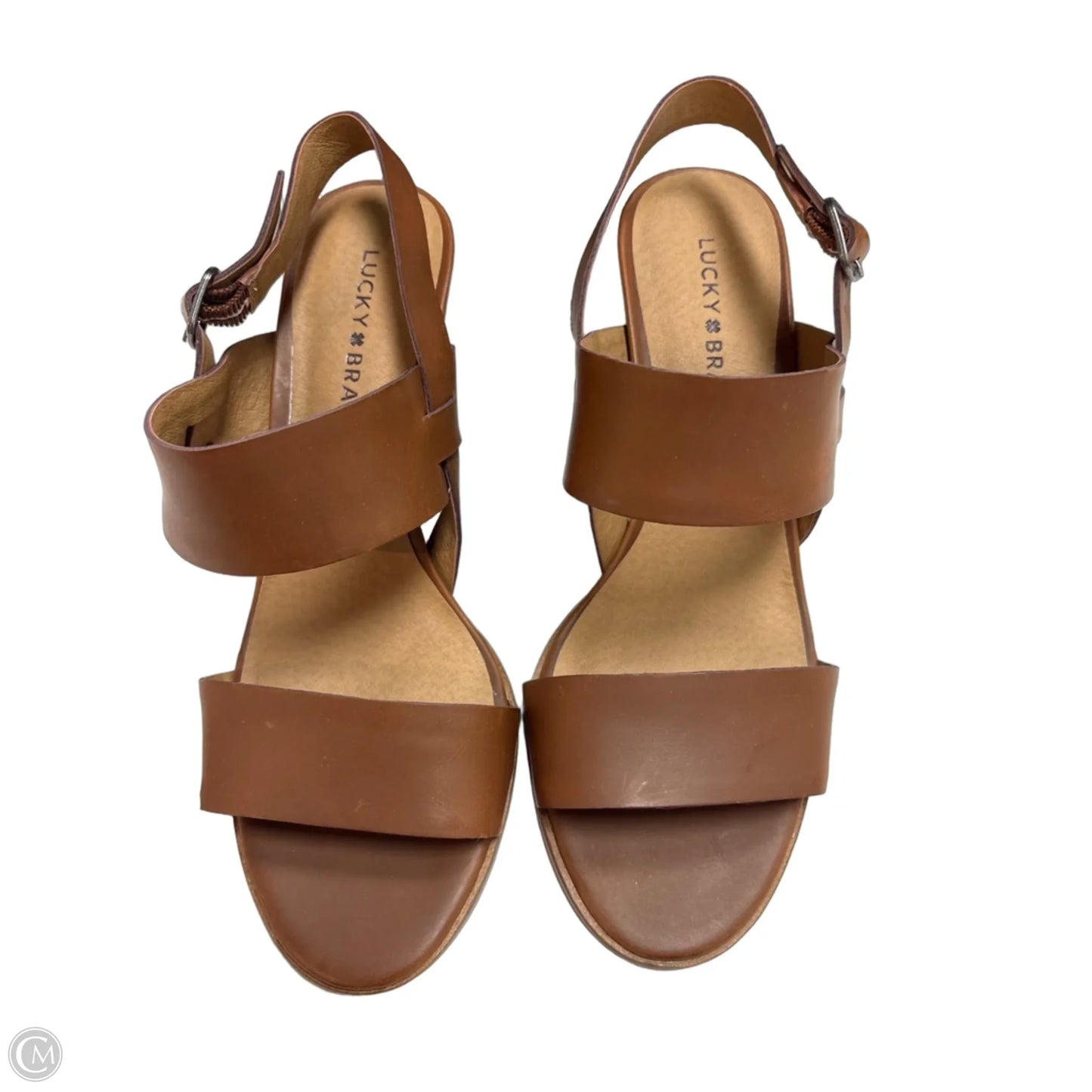 Sandals Heels Kitten By Lucky Brand In Brown, Size: 8