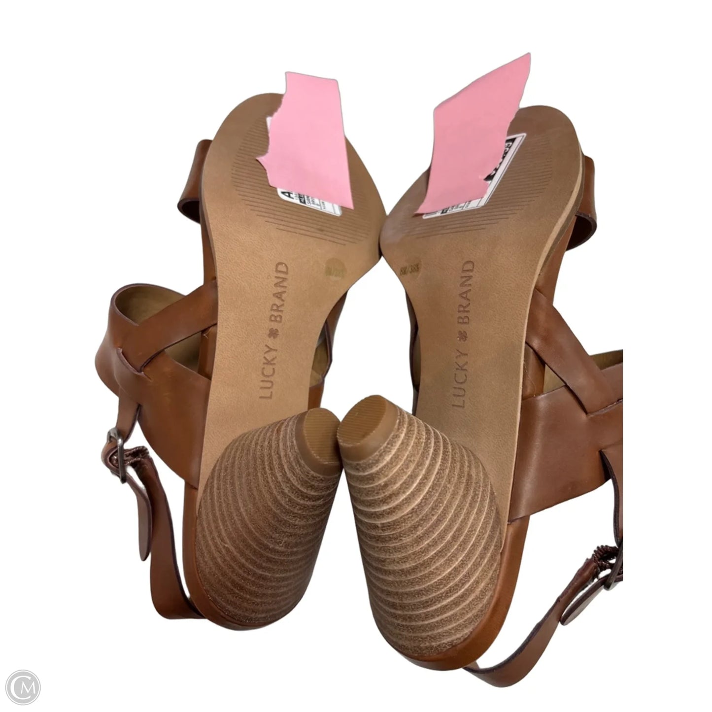 Sandals Heels Kitten By Lucky Brand In Brown, Size: 8