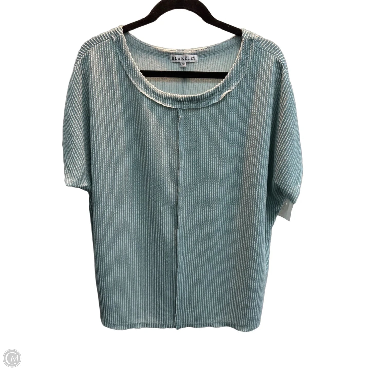 Top Short Sleeve By Blakeley In Aqua, Size: Xl