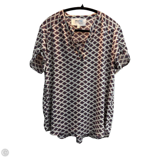 Top Short Sleeve By Alice Blue In Geometric Pattern, Size: L