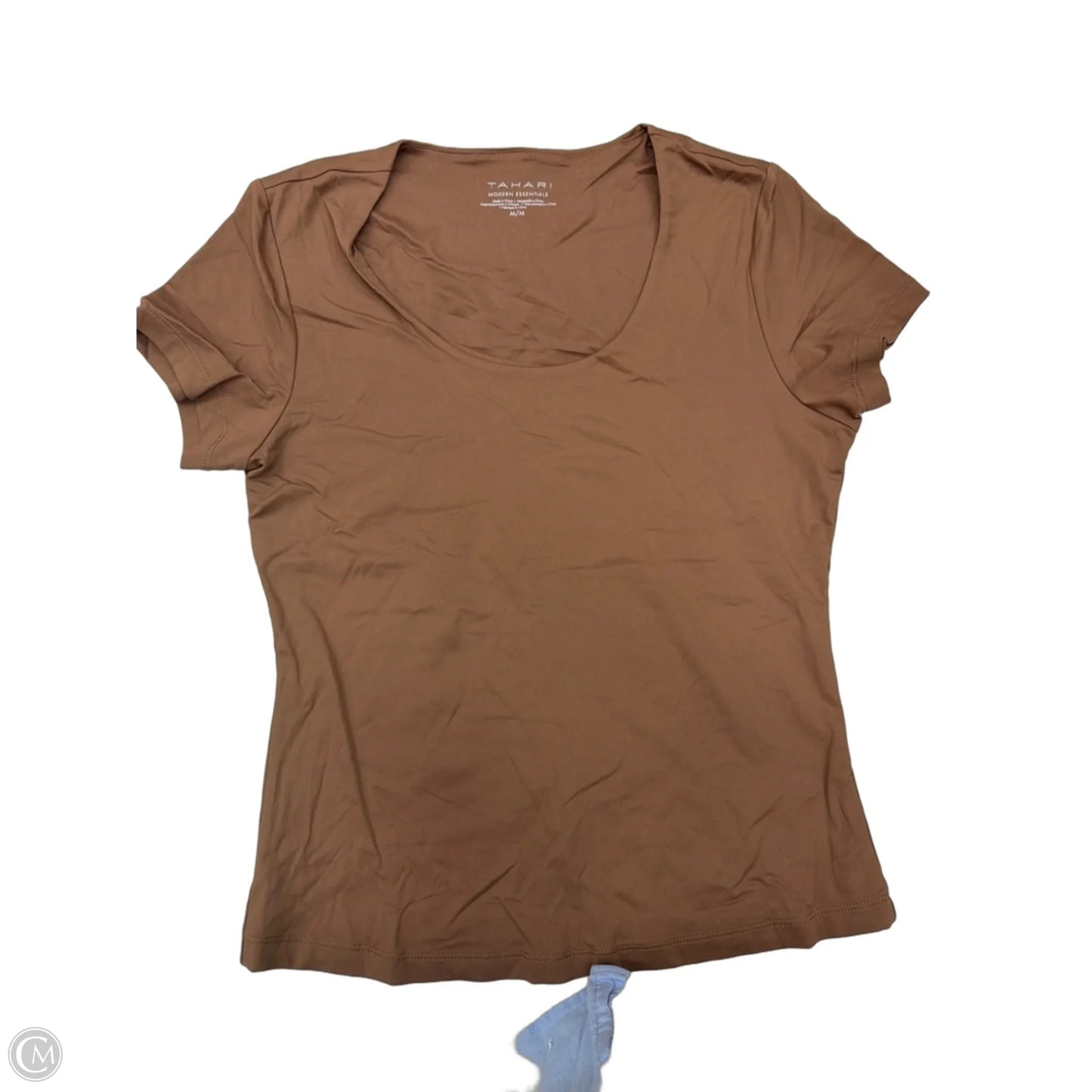 Top Short Sleeve Basic By Tahari In Brown, Size: M